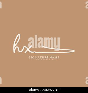 HX Signature Logo Template Stock Vector