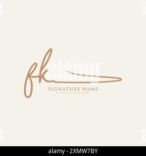 FK Signature Logo Template Stock Vector