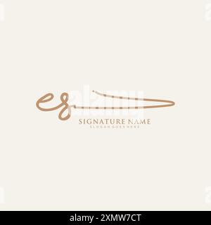 ES Signature Logo Template Stock Vector