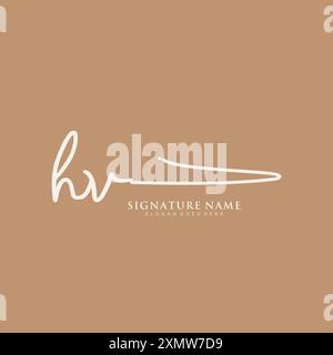 HV Signature Logo Template Stock Vector