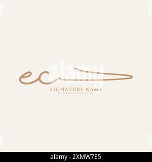 EC Signature Logo Template Stock Vector