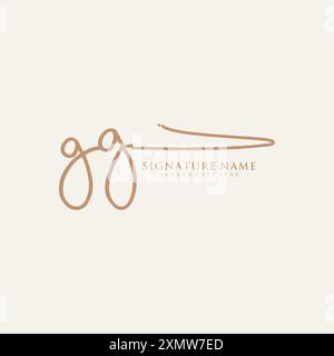GG Signature Logo Template Stock Vector