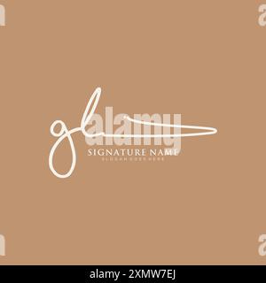 GL Signature Logo Template Stock Vector