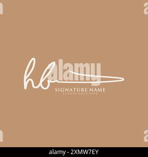 HB Signature Logo Template Stock Vector