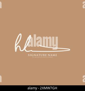 HL Signature Logo Template Stock Vector