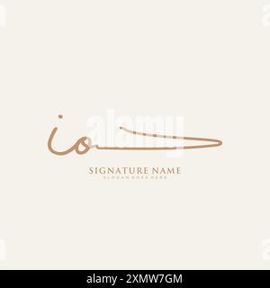 IO Signature Logo Template Stock Vector