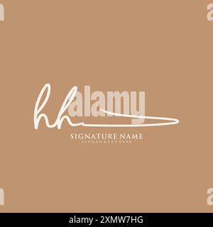 HH Signature Logo Template Stock Vector