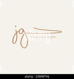 JG Signature Logo Template Stock Vector