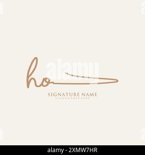 HO Signature Logo Template Stock Vector