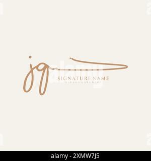 JQ Signature Logo Template Stock Vector