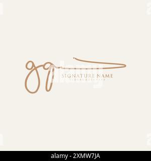 GQ Signature Logo Template Stock Vector