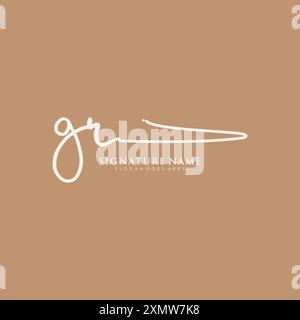 GR Signature Logo Template Stock Vector