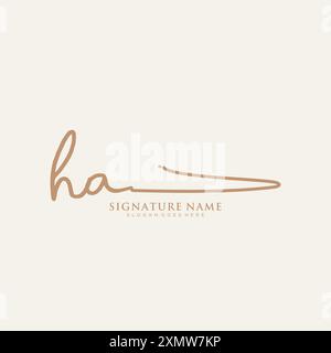 HA Signature Logo Template Stock Vector