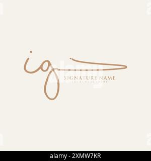 IG Signature Logo Template Stock Vector