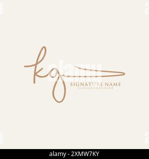 KG Signature Logo Template Stock Vector