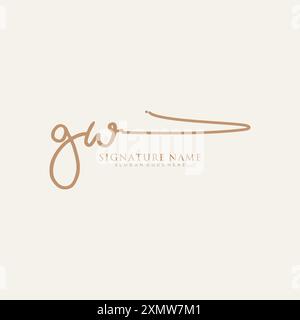 GW Signature Logo Template Stock Vector