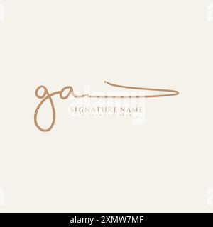 GA Signature Logo Template Stock Vector