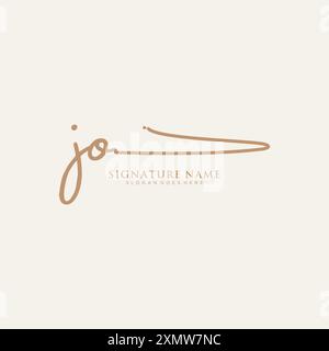 JO Signature Logo Template Stock Vector