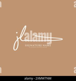 JL Signature Logo Template Stock Vector