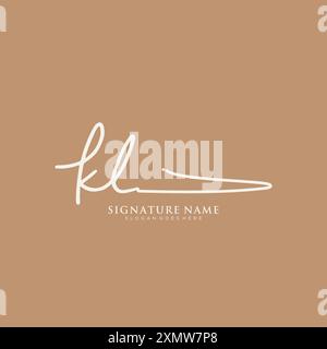 KL Signature Logo Template Stock Vector