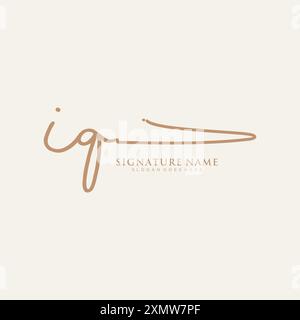 IQ Signature Logo Template Stock Vector