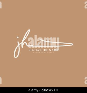 JH Signature Logo Template Stock Vector