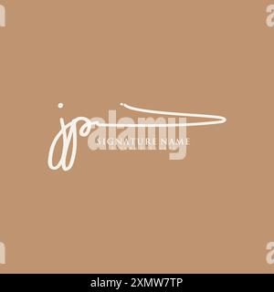 JP Signature Logo Template Stock Vector