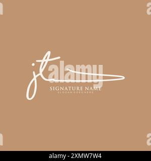 JT Signature Logo Template Stock Vector