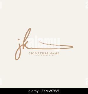 JK Signature Logo Template Stock Vector