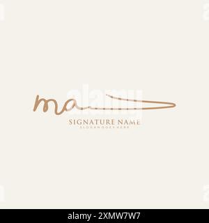 MA Signature Logo Template Stock Vector