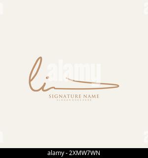 LI Signature Logo Template Stock Vector