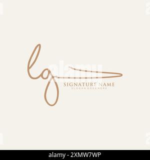 LG Signature Logo Template Stock Vector