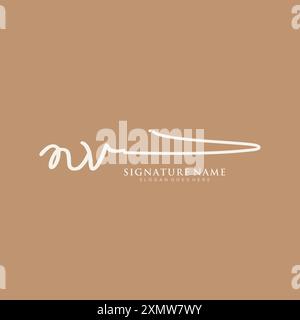 NV Signature Logo Template Stock Vector