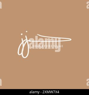 JJ Signature Logo Template Stock Vector