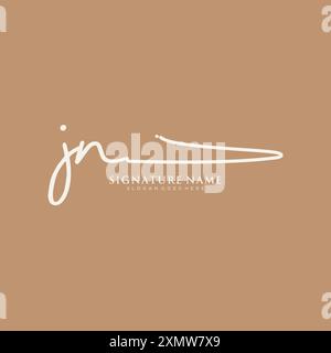 JN Signature Logo Template Stock Vector