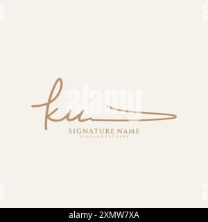 KU Signature Logo Template Stock Vector