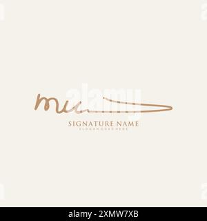 MU Signature Logo Template Stock Vector