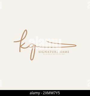 KQ Signature Logo Template Stock Vector