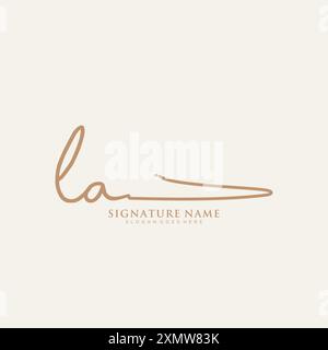 LA Signature Logo Template Stock Vector