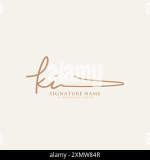 KI Signature Logo Template Stock Vector