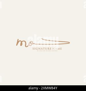 MO Signature Logo Template Stock Vector