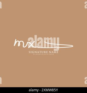 MX Signature Logo Template Stock Vector