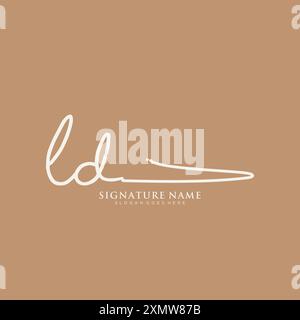 LD Signature Logo Template Stock Vector