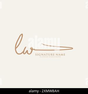 LW Signature Logo Template Stock Vector