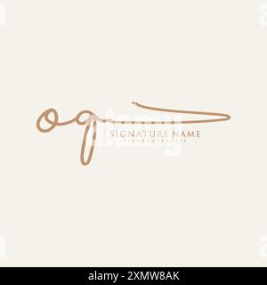 OQ Signature Logo Template Stock Vector