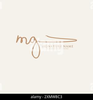 MG Signature Logo Template Stock Vector