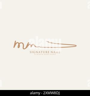 MM Signature Logo Template Stock Vector