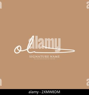 OL Signature Logo Template Stock Vector