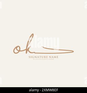 OK Signature Logo Template Stock Vector