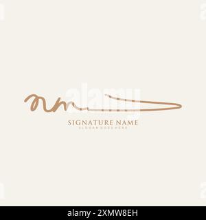 NM Signature Logo Template Stock Vector